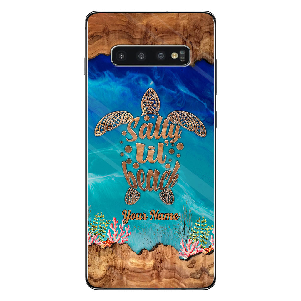 Salty Lil' Beach - Coque de téléphone personnalisée en forme de tortue