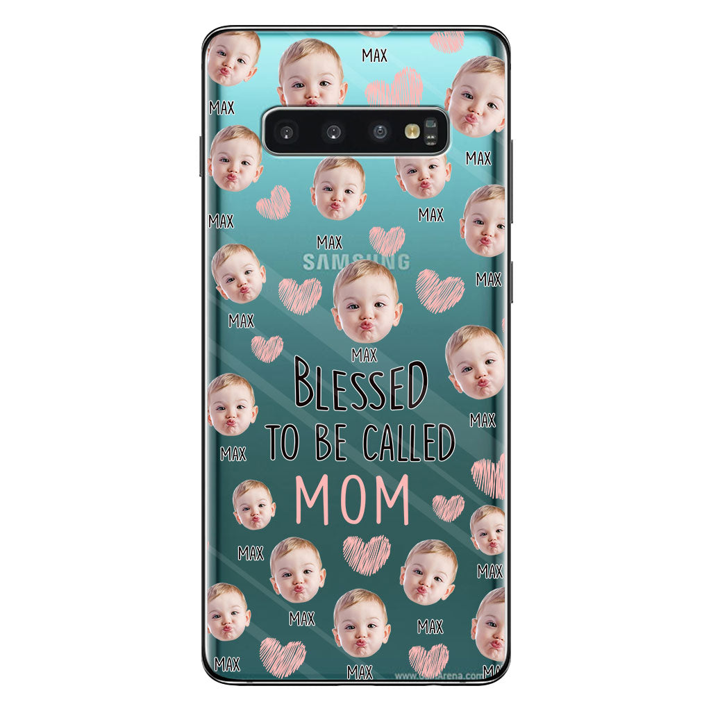 Heureuse d'être maman - Coque de téléphone transparente personnalisée pour maman