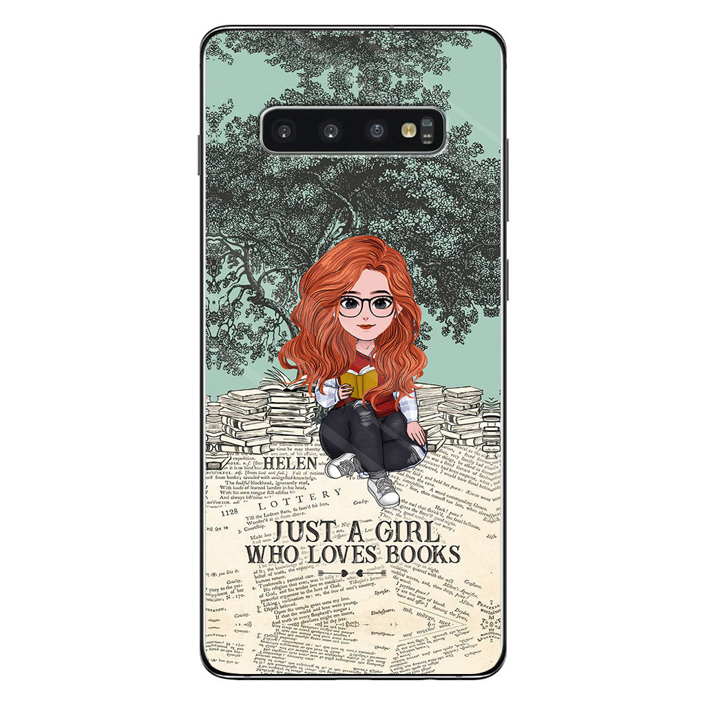 Une fille qui aime les livres - Coque de téléphone transparente personnalisée avec un livre