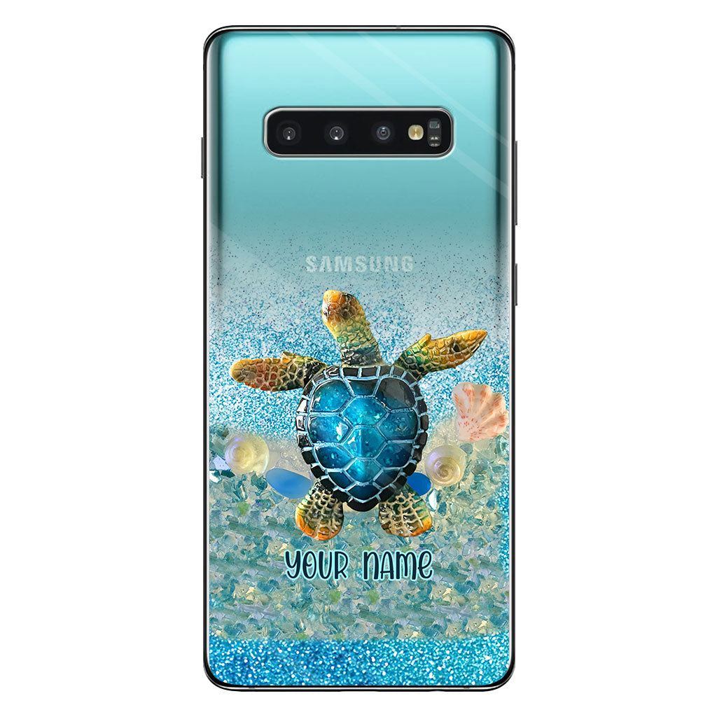Under The Sea - Personalized Turtle Clear Phone Case
