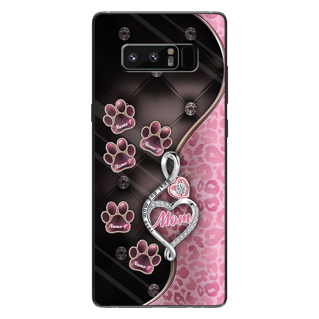 Meilleure maman de chien du monde, or rose - Coque de téléphone personnalisée pour chien pour la fête des mères