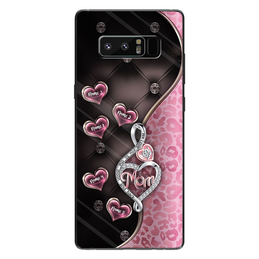 Coque de téléphone personnalisée « To the Moon And Back » en or rose pour la fête des mères