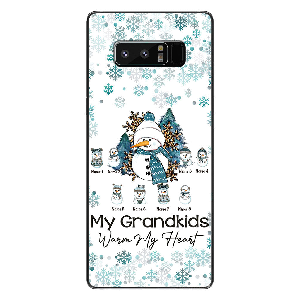 Mes petits-enfants me font chaud au cœur - Coque de téléphone personnalisée de Noël pour grand-mère