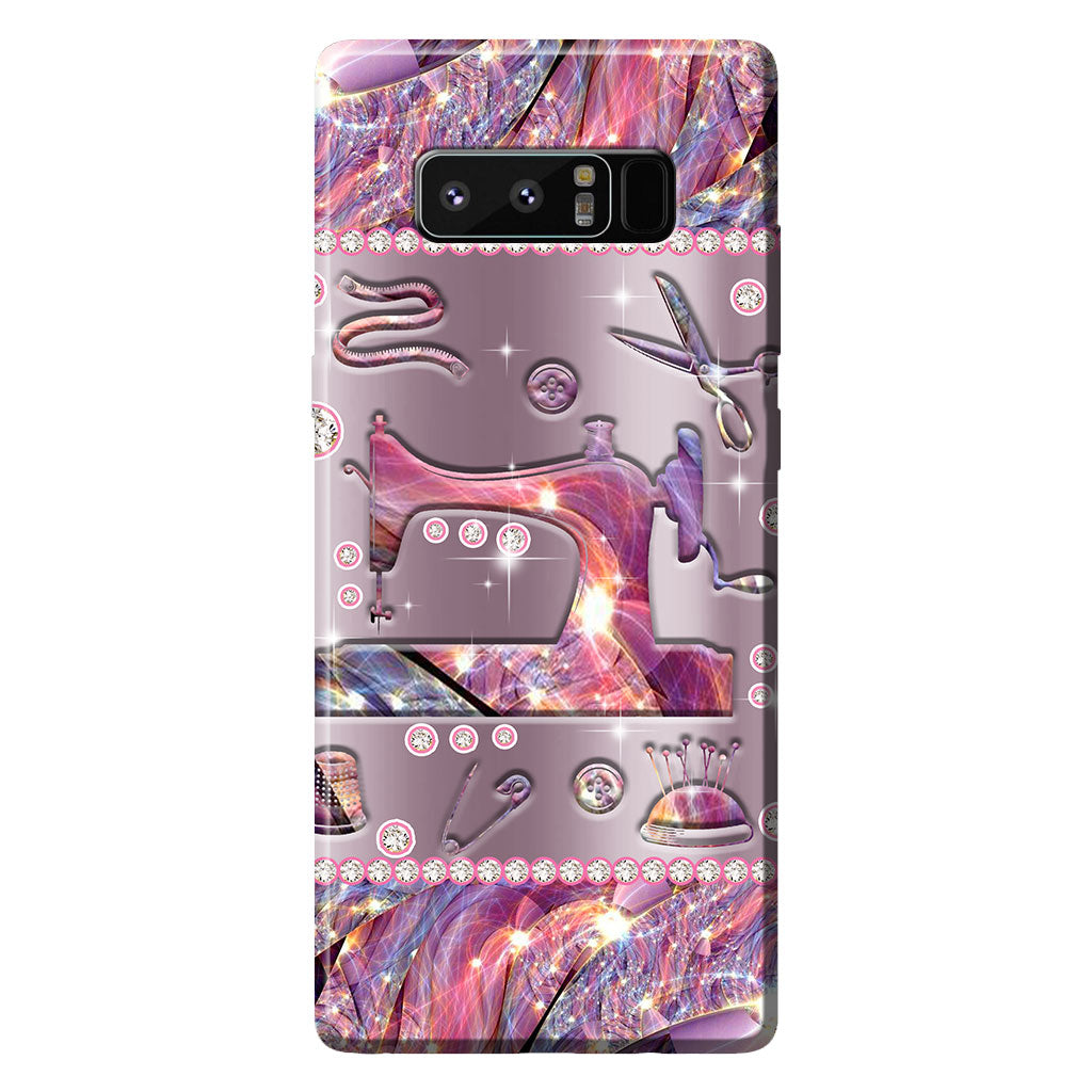 Coque de téléphone imprimée à motif métallique cousu 062021
