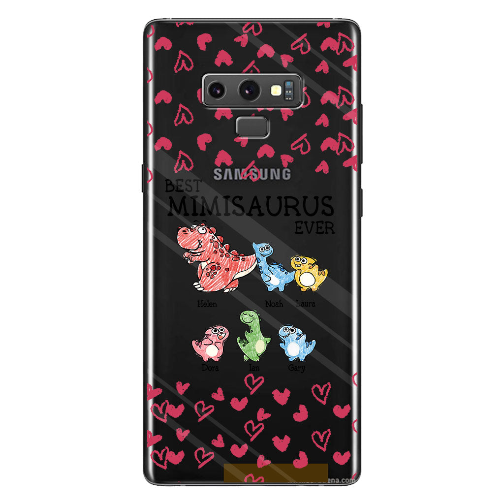Best Mimisaurus Ever - Gift for grandma, grandpa, dad, mom, aunt, uncle - Personalized Clear Phone Case