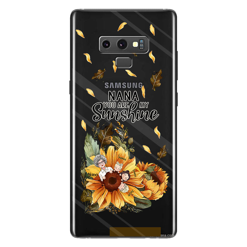 Mamie, tu es mon rayon de soleil - Coque de téléphone transparente personnalisée pour grand-mère