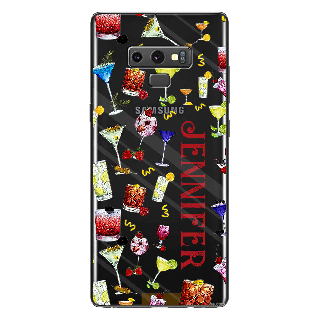 Ambiance estivale - Coque de téléphone transparente personnalisée « Cocktail »