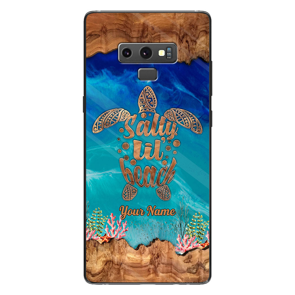 Salty Lil' Beach - Coque de téléphone personnalisée en forme de tortue