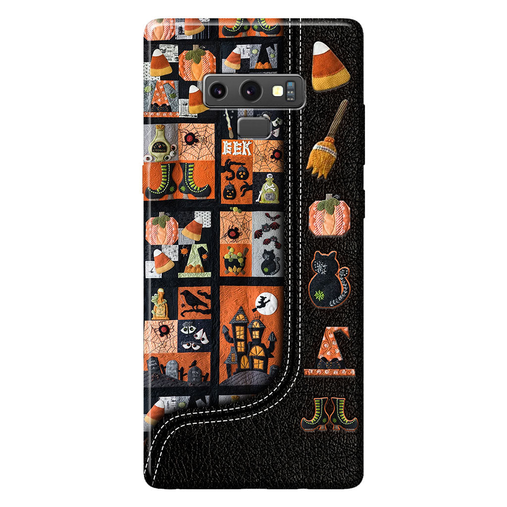 Mon balai est cassé, alors maintenant je fais du patchwork. Coque de téléphone personnalisée Halloween
