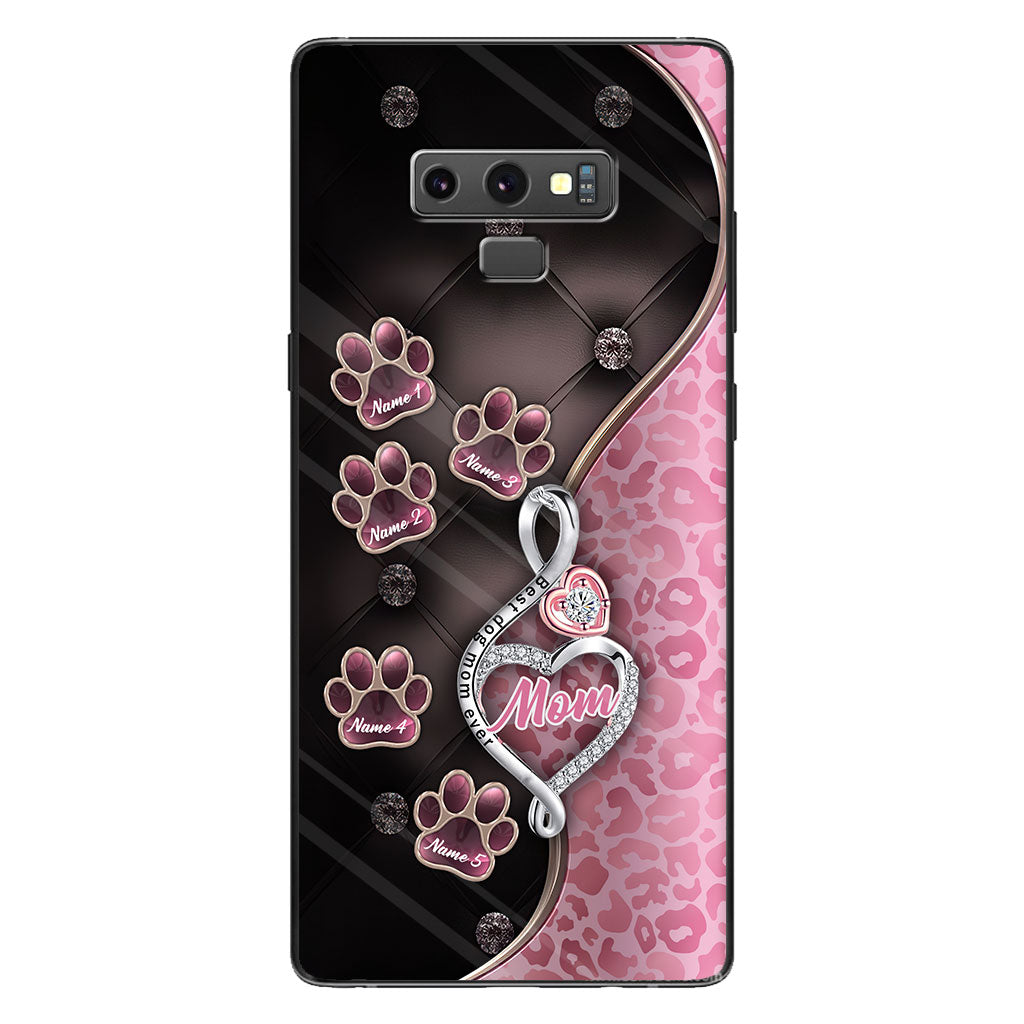Meilleure maman de chien du monde, or rose - Coque de téléphone personnalisée pour chien pour la fête des mères