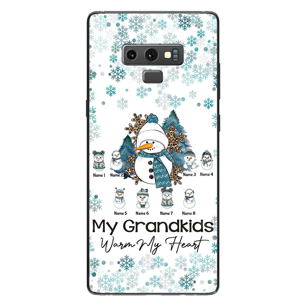 Mes petits-enfants me font chaud au cœur - Coque de téléphone personnalisée de Noël pour grand-mère