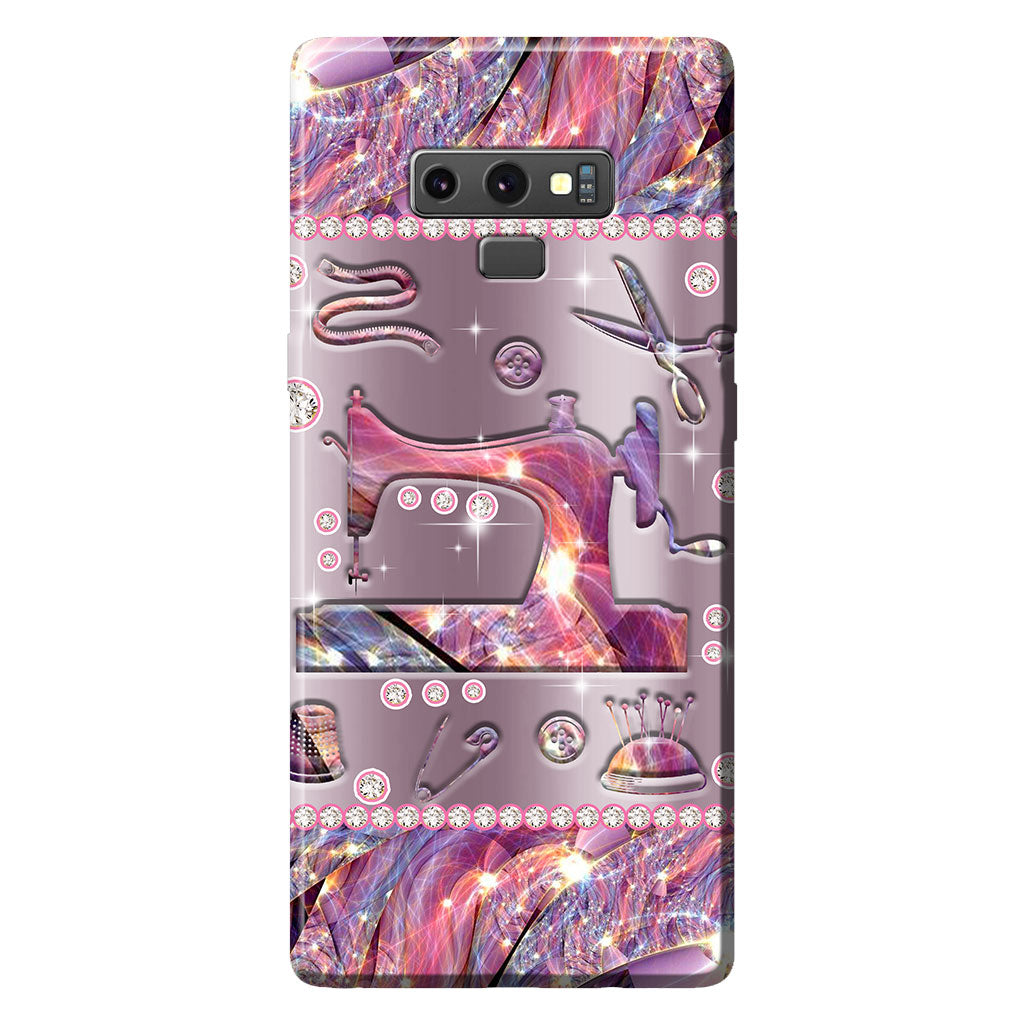 Coque de téléphone imprimée à motif métallique cousu 062021