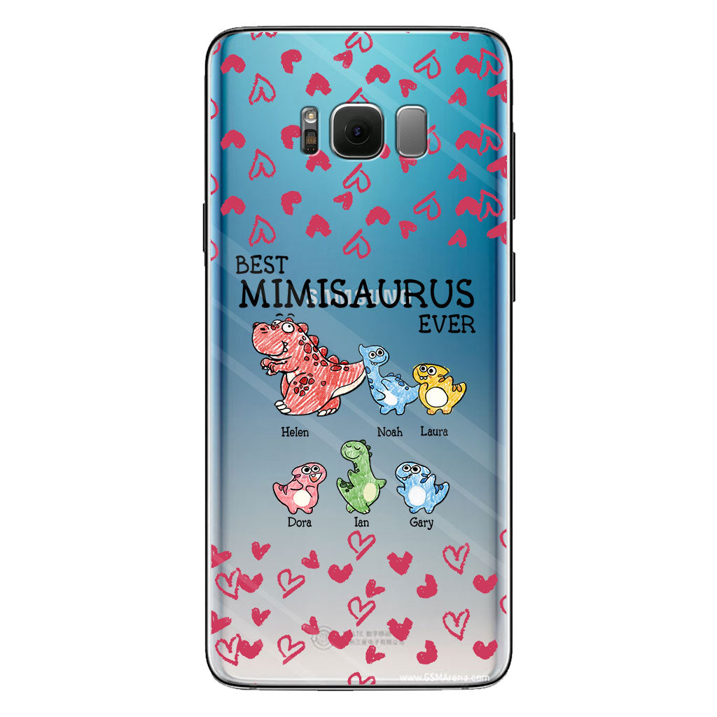 Best Mimisaurus Ever - Gift for grandma, grandpa, dad, mom, aunt, uncle - Personalized Clear Phone Case