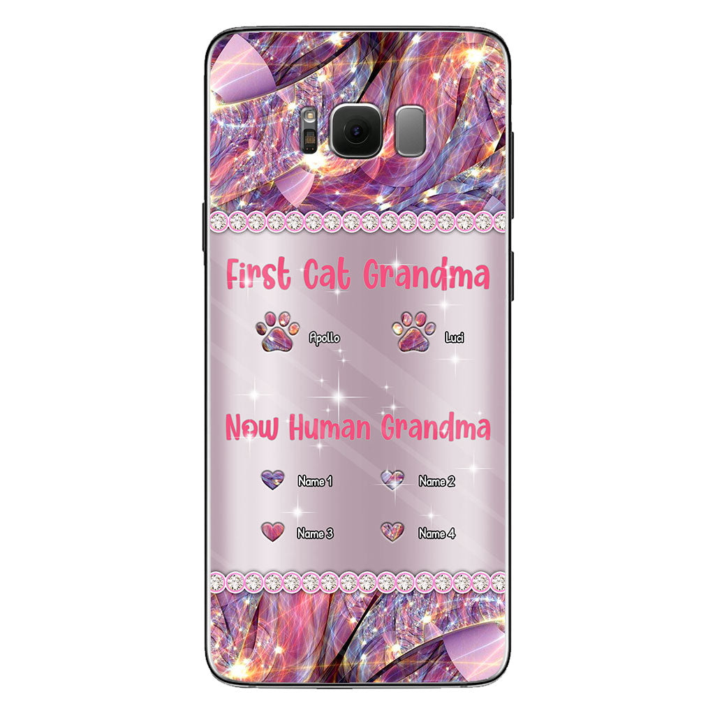 Coque de téléphone personnalisée « Mamie Chat Humaine » pour la fête des mères