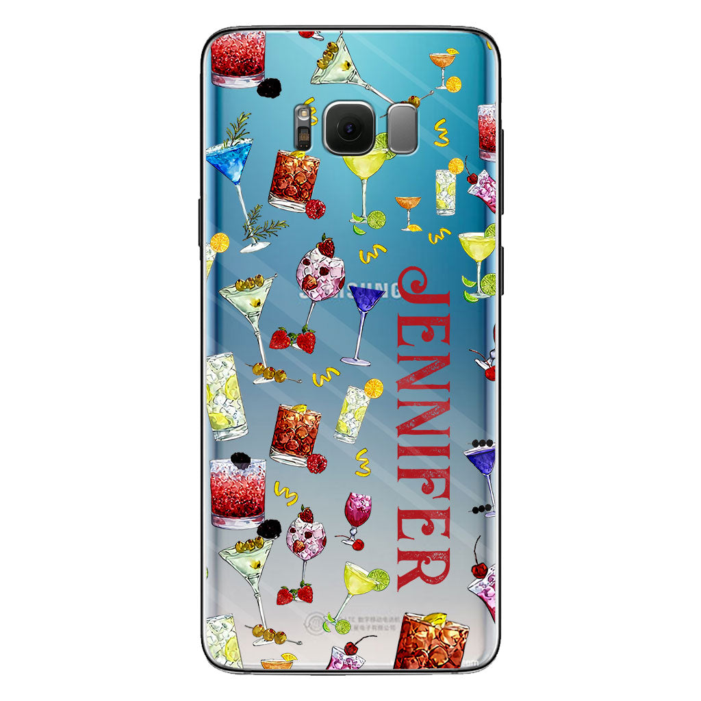 Ambiance estivale - Coque de téléphone transparente personnalisée « Cocktail »