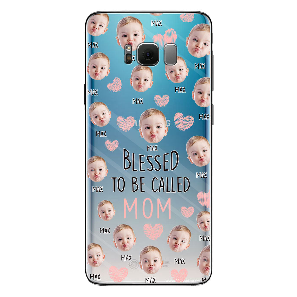 Heureuse d'être maman - Coque de téléphone transparente personnalisée pour maman