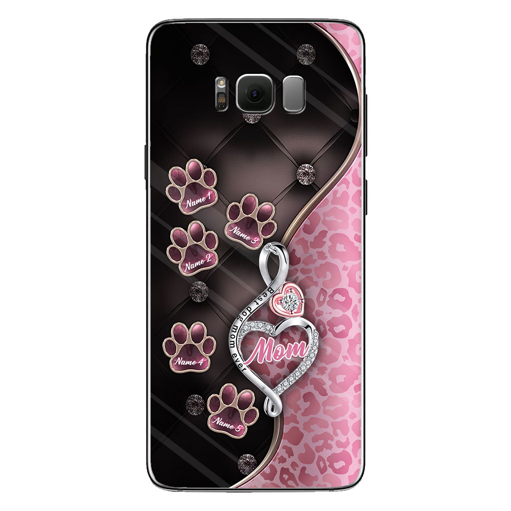 Meilleure maman de chien du monde, or rose - Coque de téléphone personnalisée pour chien pour la fête des mères