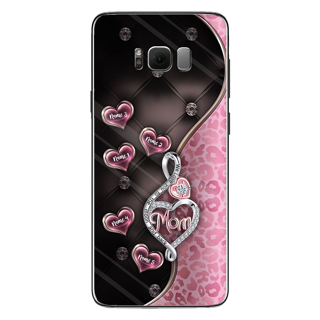 Coque de téléphone personnalisée « To the Moon And Back » en or rose pour la fête des mères