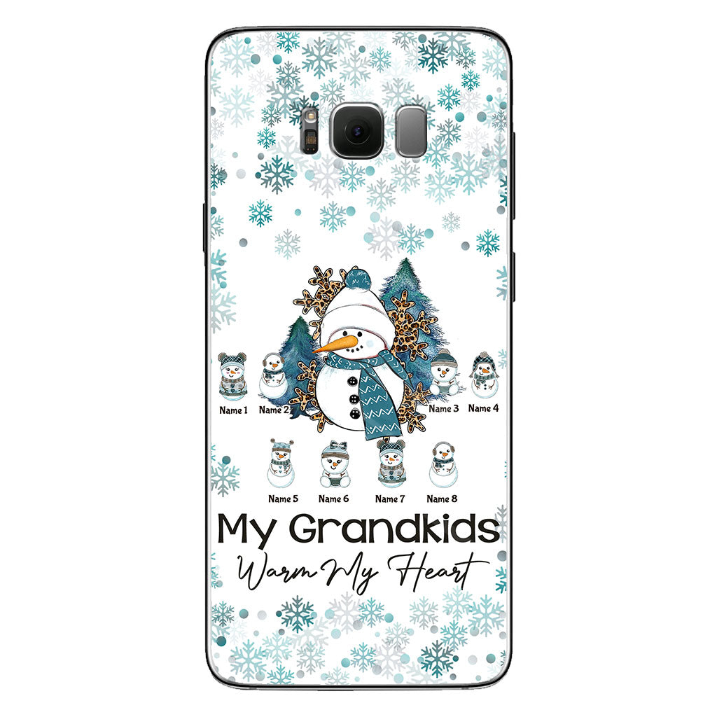 Mes petits-enfants me font chaud au cœur - Coque de téléphone personnalisée de Noël pour grand-mère