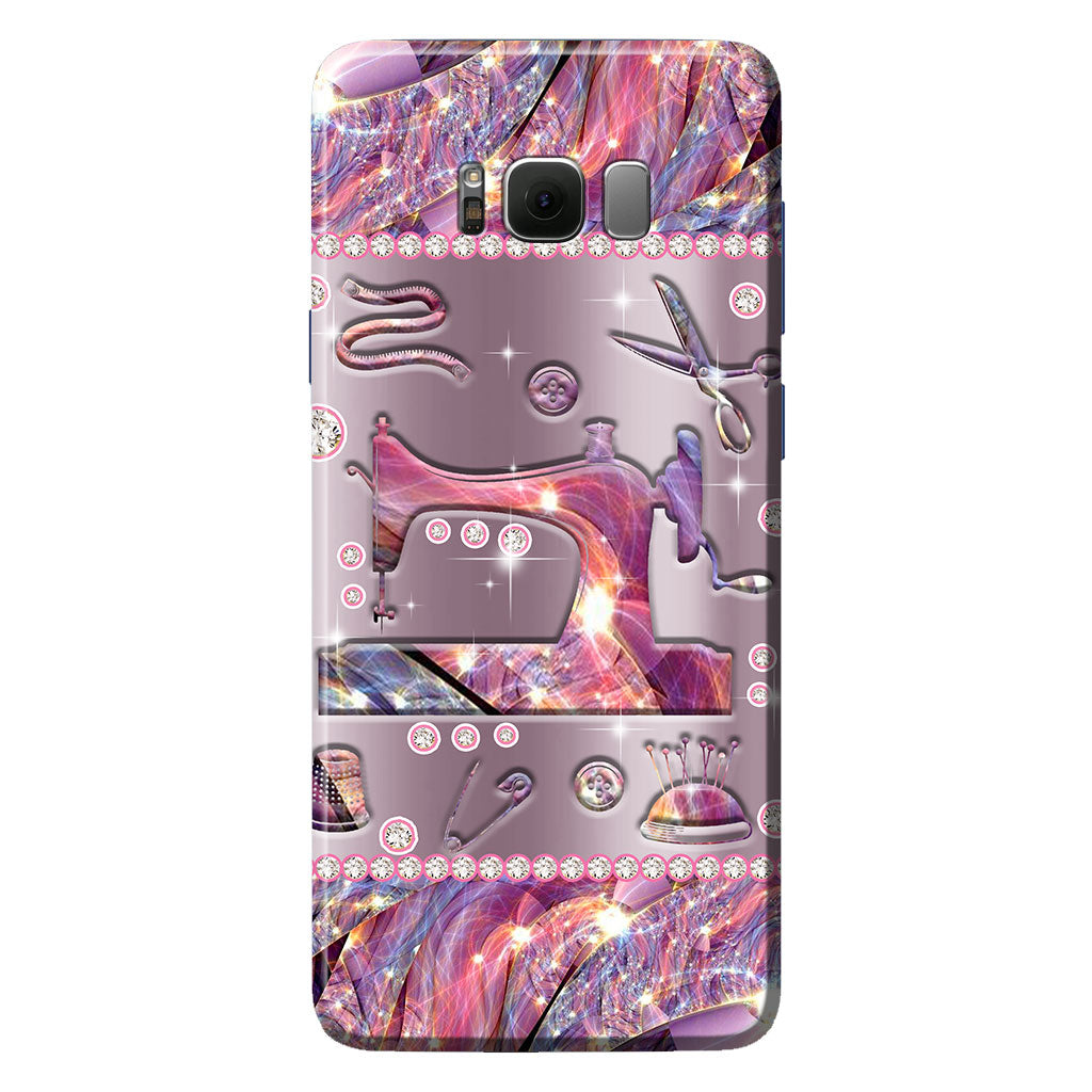 Coque de téléphone imprimée à motif métallique cousu 062021