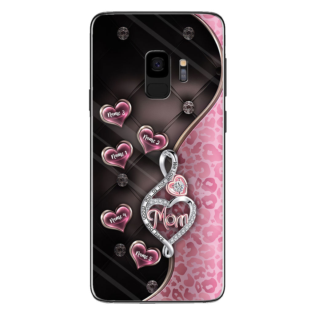 Coque de téléphone personnalisée « To the Moon And Back » en or rose pour la fête des mères