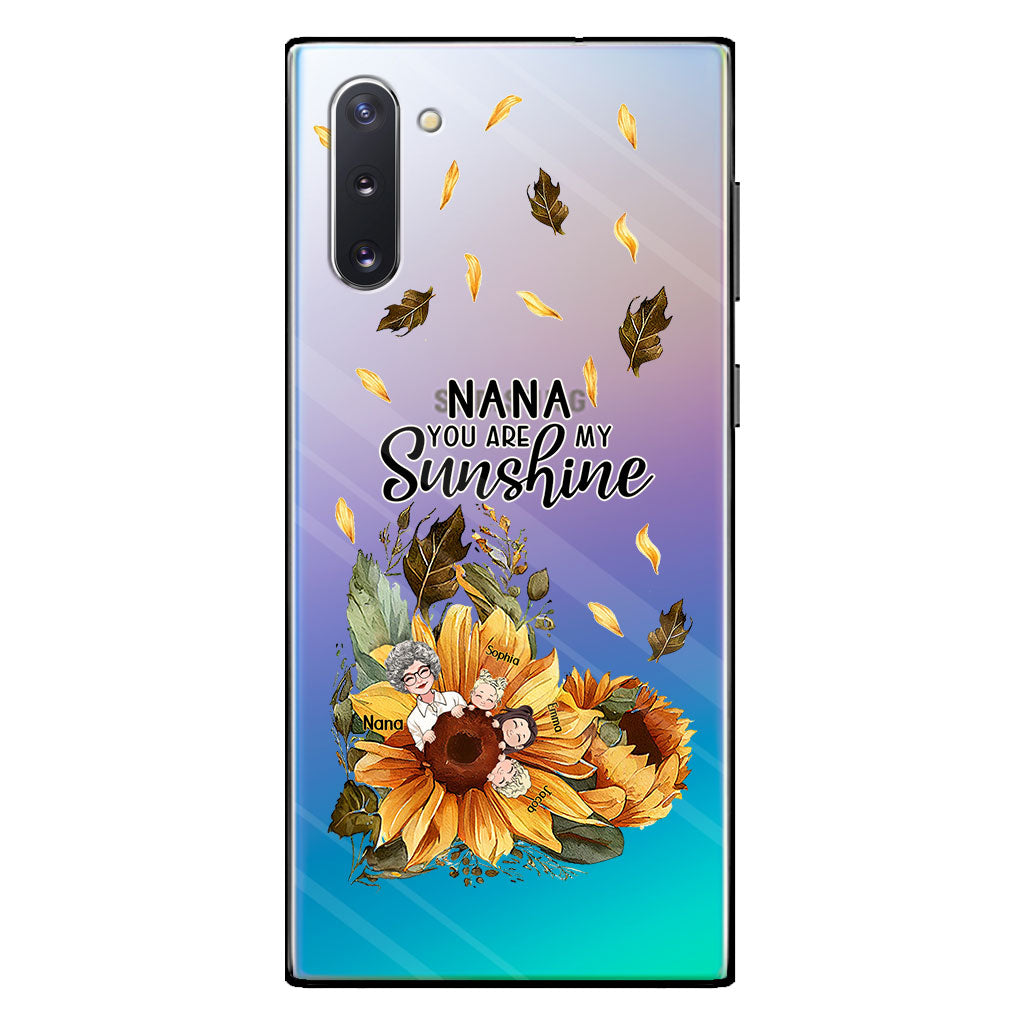 Mamie, tu es mon rayon de soleil - Coque de téléphone transparente personnalisée pour grand-mère