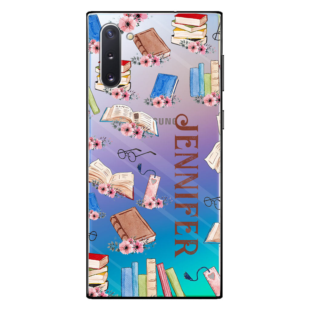 Une fille qui aime les livres - Coque de téléphone transparente personnalisée avec un livre