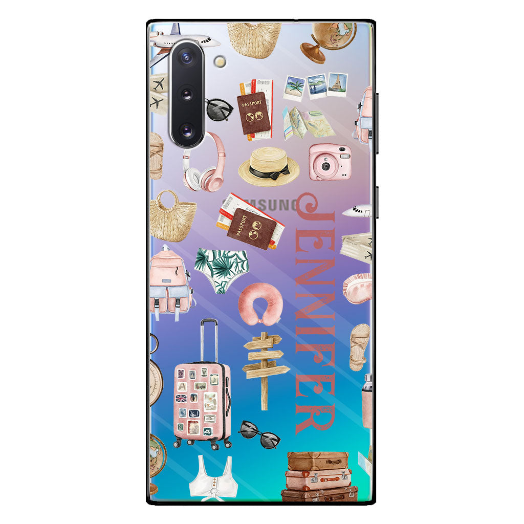Une fille qui adore voyager - Coque de téléphone transparente de voyage personnalisée