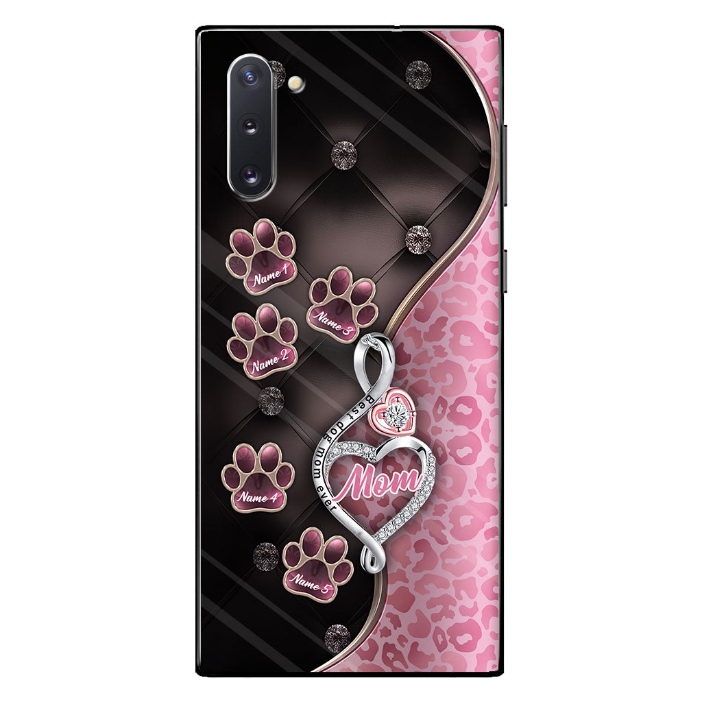 Meilleure maman de chien du monde, or rose - Coque de téléphone personnalisée pour chien pour la fête des mères