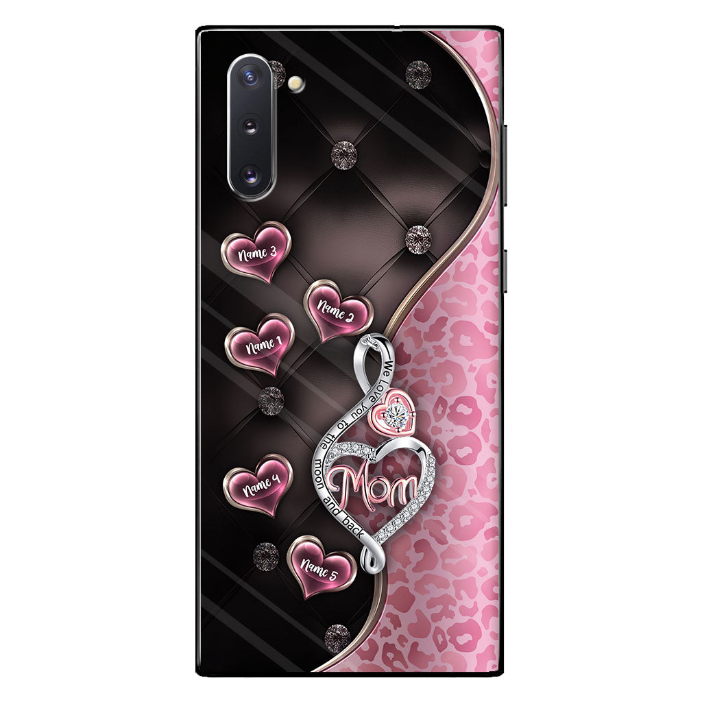 Coque de téléphone personnalisée « To the Moon And Back » en or rose pour la fête des mères