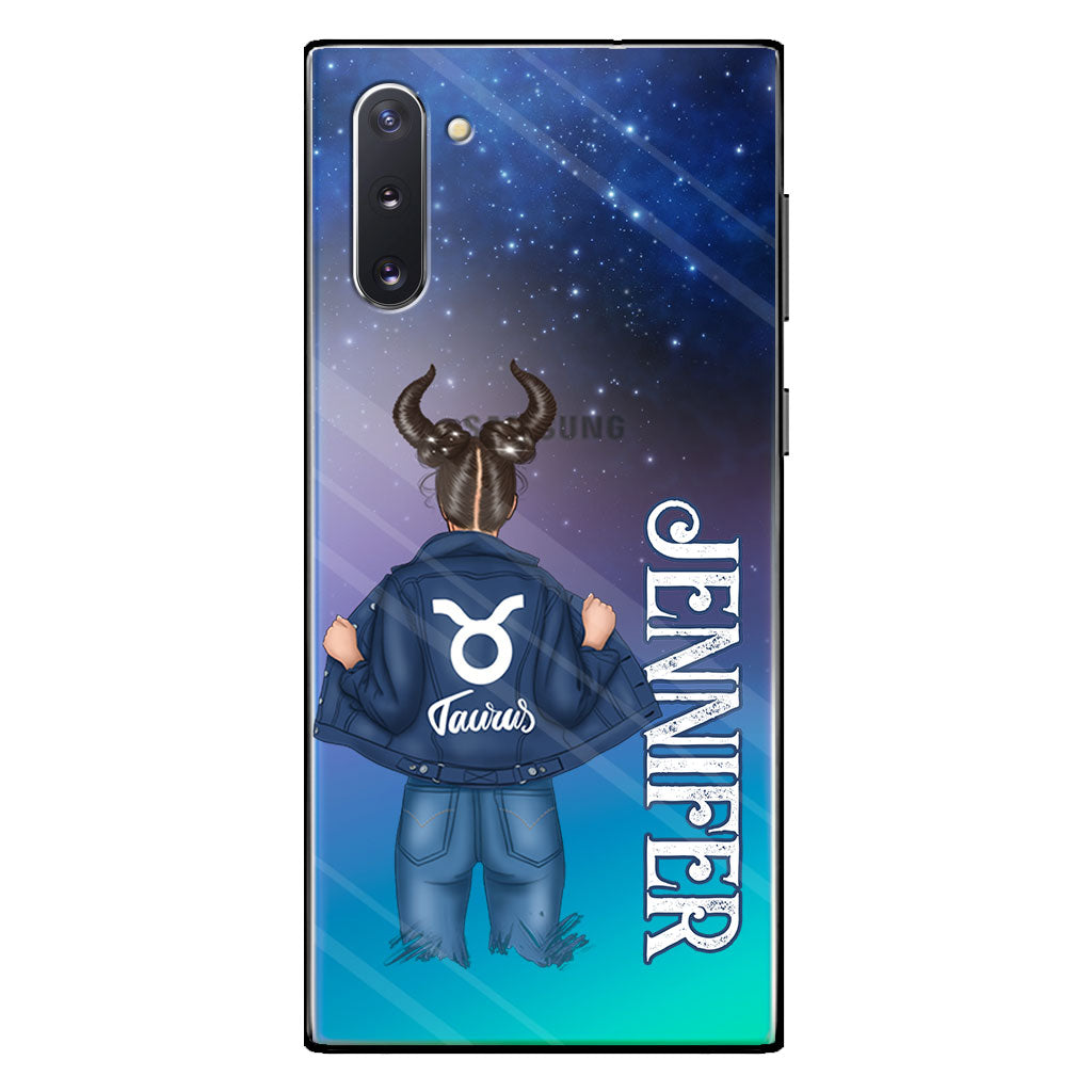 Coque de téléphone transparente Zodiac Denim Girl - Horoscope personnalisé