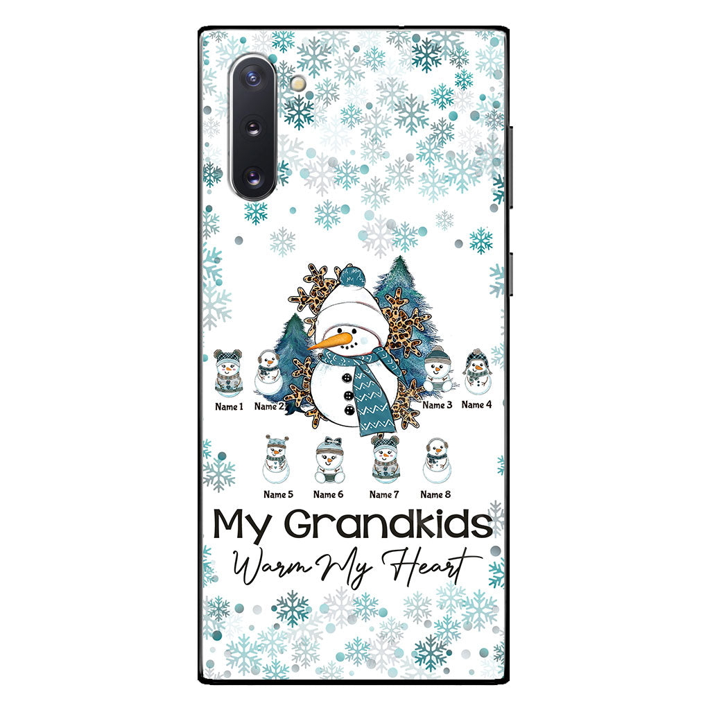 Mes petits-enfants me font chaud au cœur - Coque de téléphone personnalisée de Noël pour grand-mère
