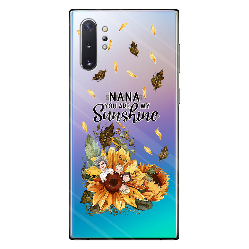 Mamie, tu es mon rayon de soleil - Coque de téléphone transparente personnalisée pour grand-mère