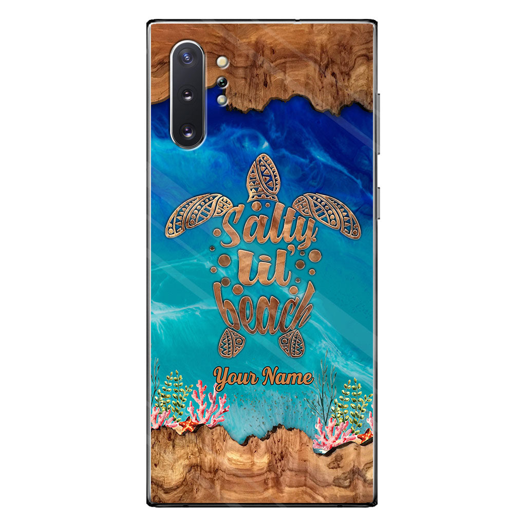 Salty Lil' Beach - Coque de téléphone personnalisée en forme de tortue
