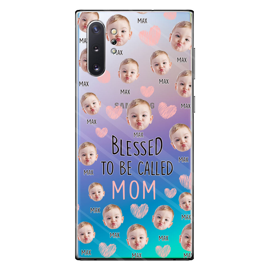 Heureuse d'être maman - Coque de téléphone transparente personnalisée pour maman