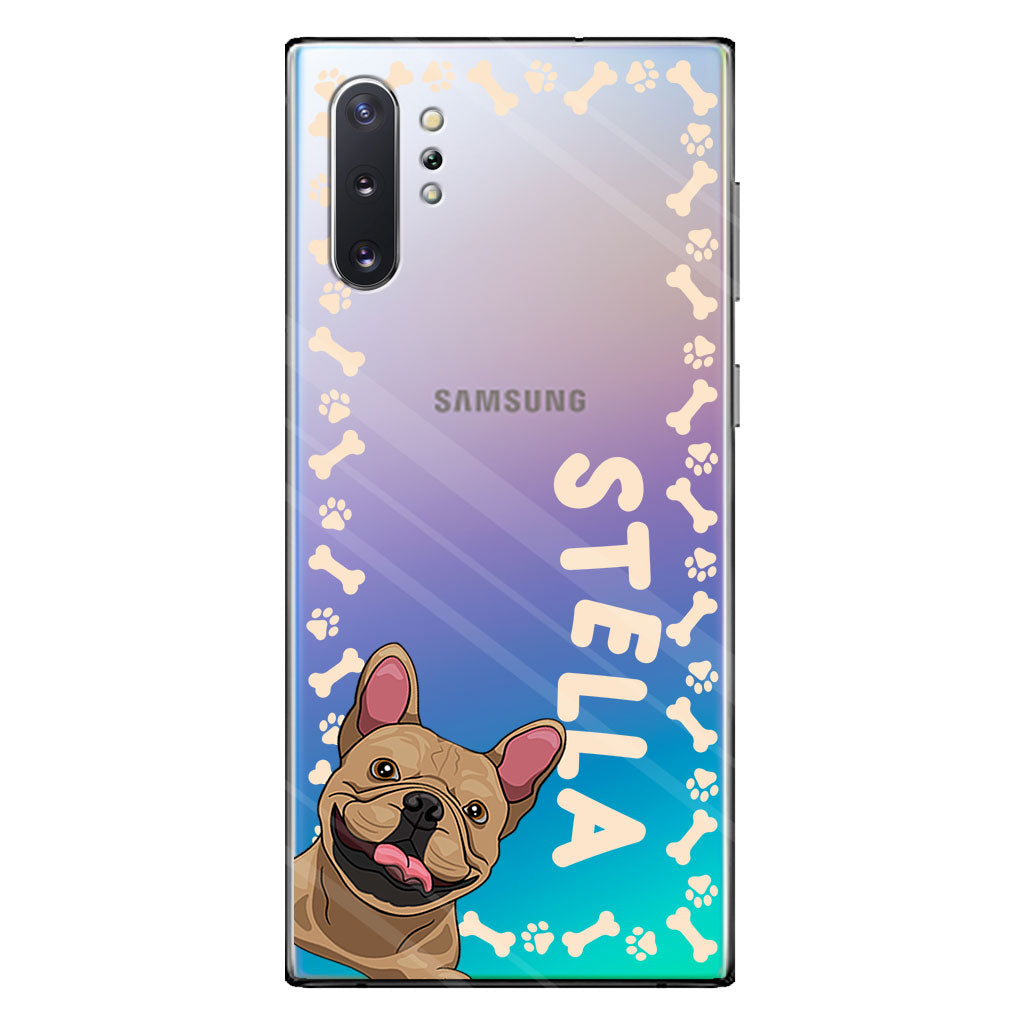 La vie est plus belle avec des animaux de compagnie - Coque de téléphone transparente personnalisée pour chien