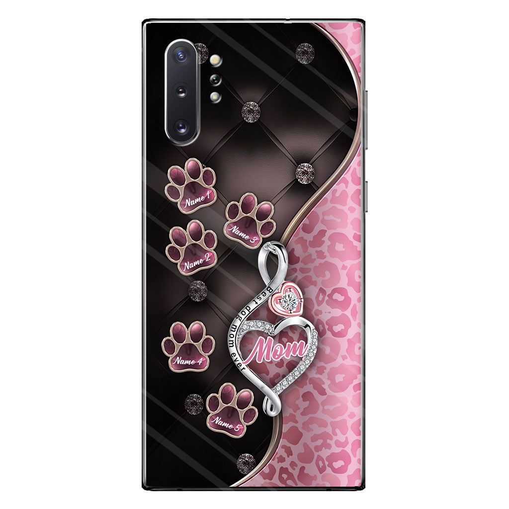 Meilleure maman de chien du monde, or rose - Coque de téléphone personnalisée pour chien pour la fête des mères