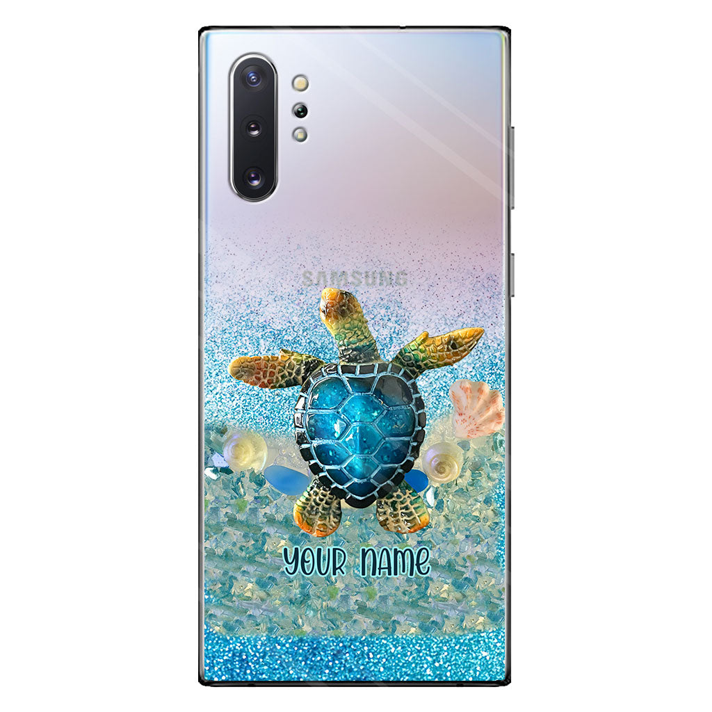 Under The Sea - Personalized Turtle Clear Phone Case