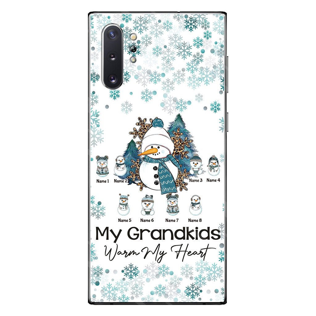 Mes petits-enfants me font chaud au cœur - Coque de téléphone personnalisée de Noël pour grand-mère
