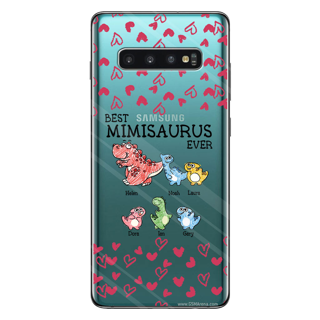 Best Mimisaurus Ever - Gift for grandma, grandpa, dad, mom, aunt, uncle - Personalized Clear Phone Case
