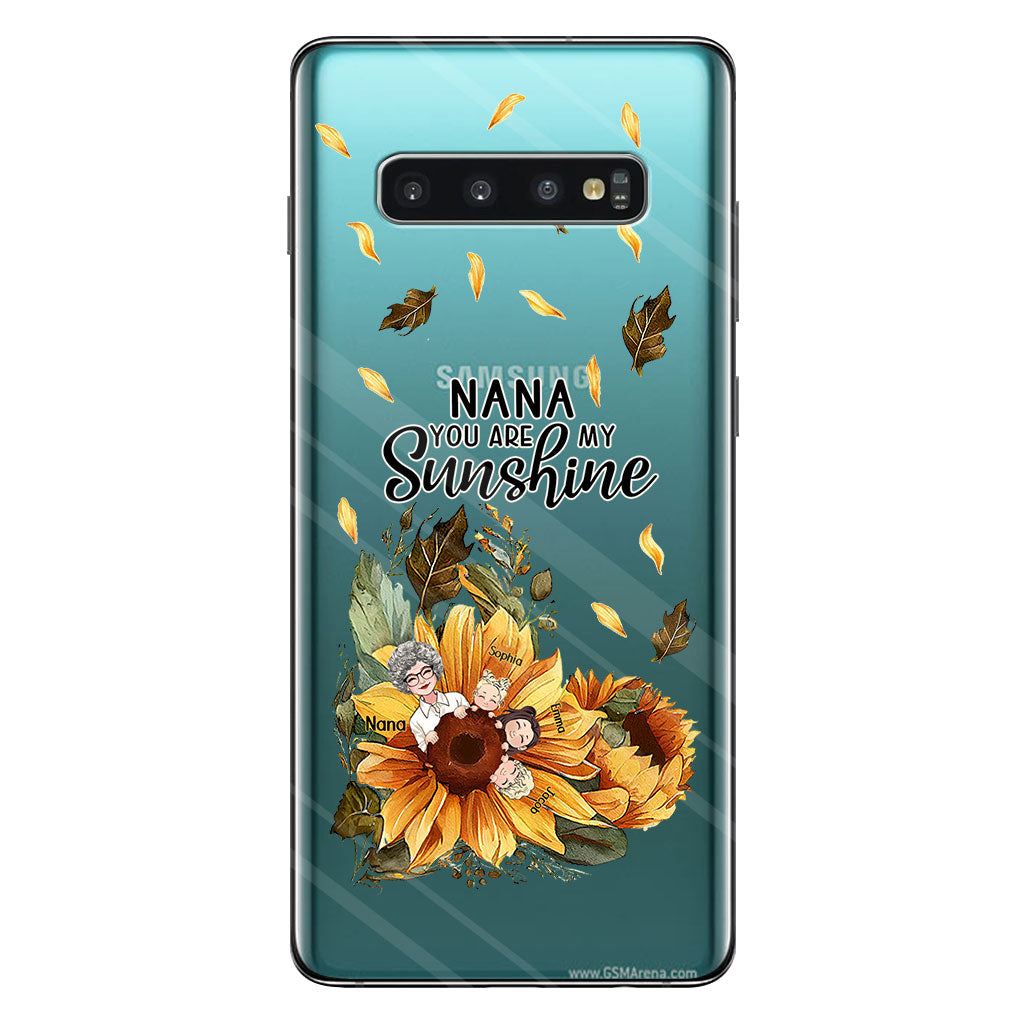 Mamie, tu es mon rayon de soleil - Coque de téléphone transparente personnalisée pour grand-mère