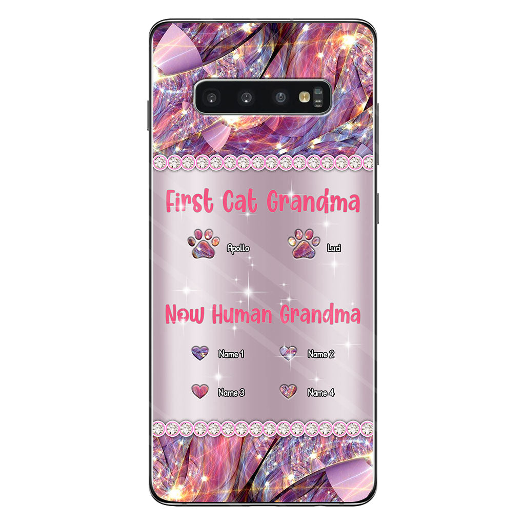 Coque de téléphone personnalisée « Mamie Chat Humaine » pour la fête des mères