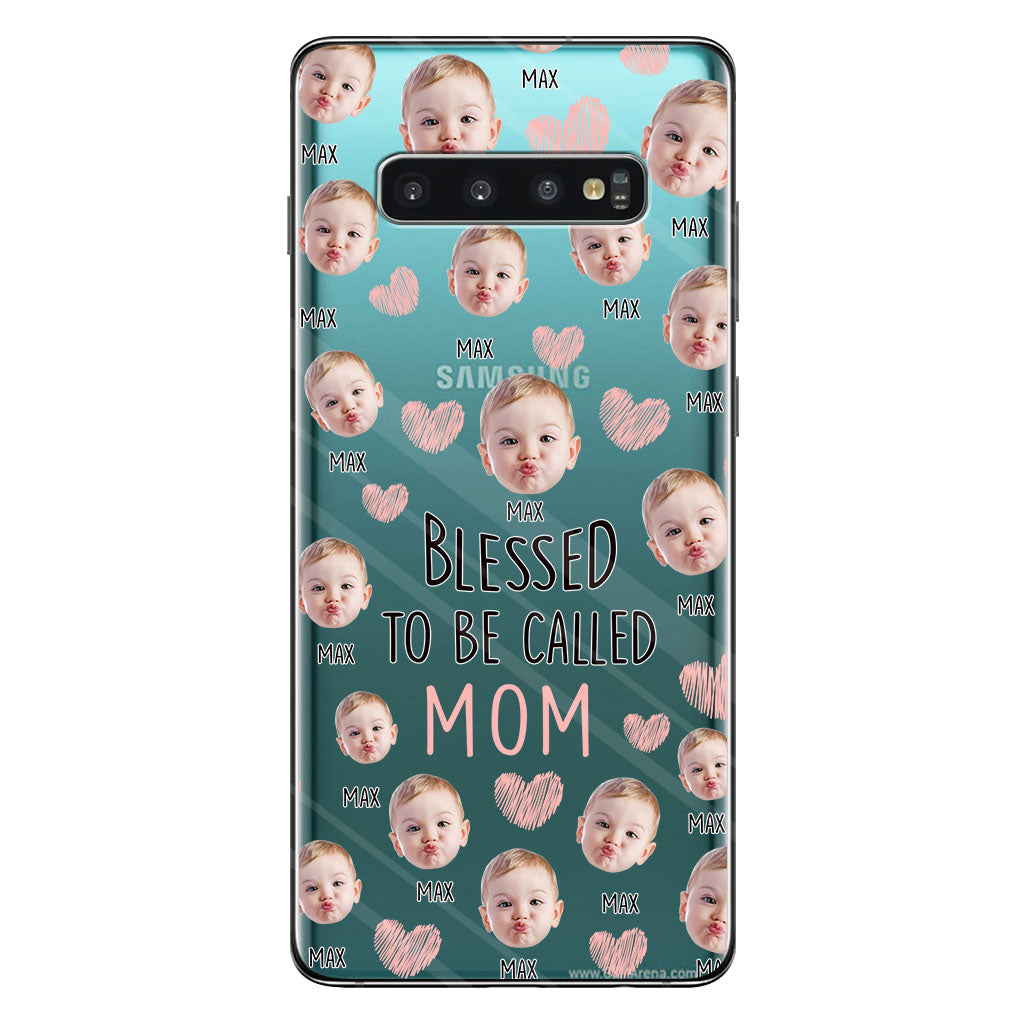 Heureuse d'être maman - Coque de téléphone transparente personnalisée pour maman
