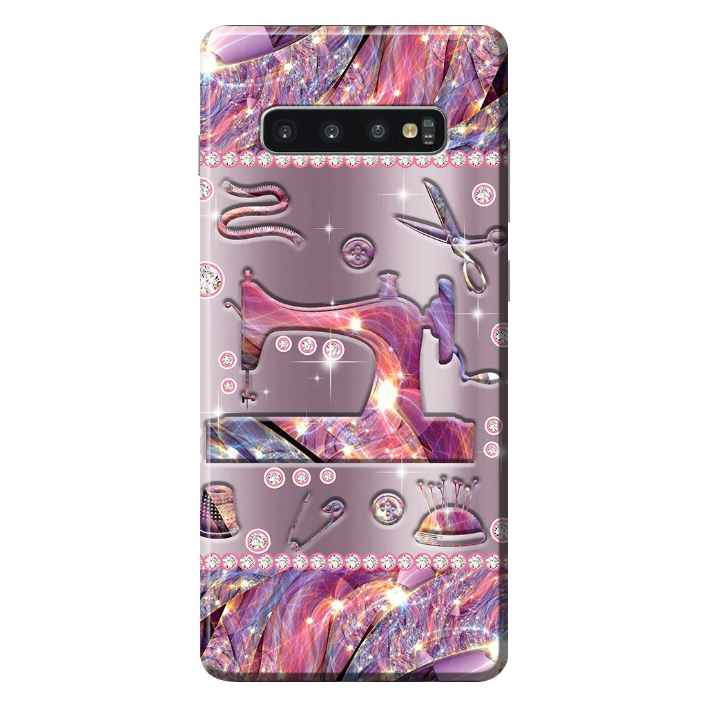 Coque de téléphone imprimée à motif métallique cousu 062021