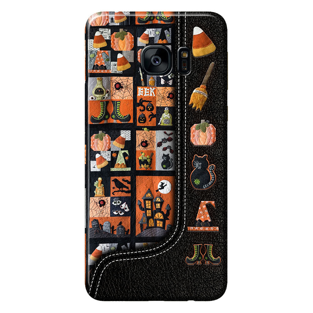 Mon balai est cassé, alors maintenant je fais du patchwork. Coque de téléphone personnalisée Halloween