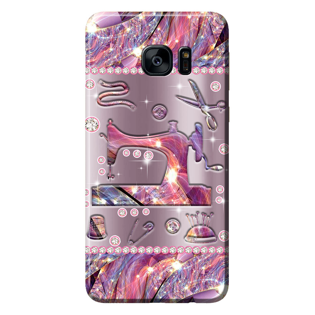Coque de téléphone imprimée à motif métallique cousu 062021