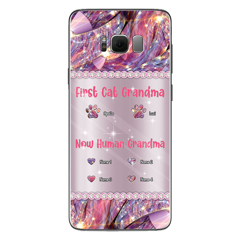 Coque de téléphone personnalisée « Mamie Chat Humaine » pour la fête des mères