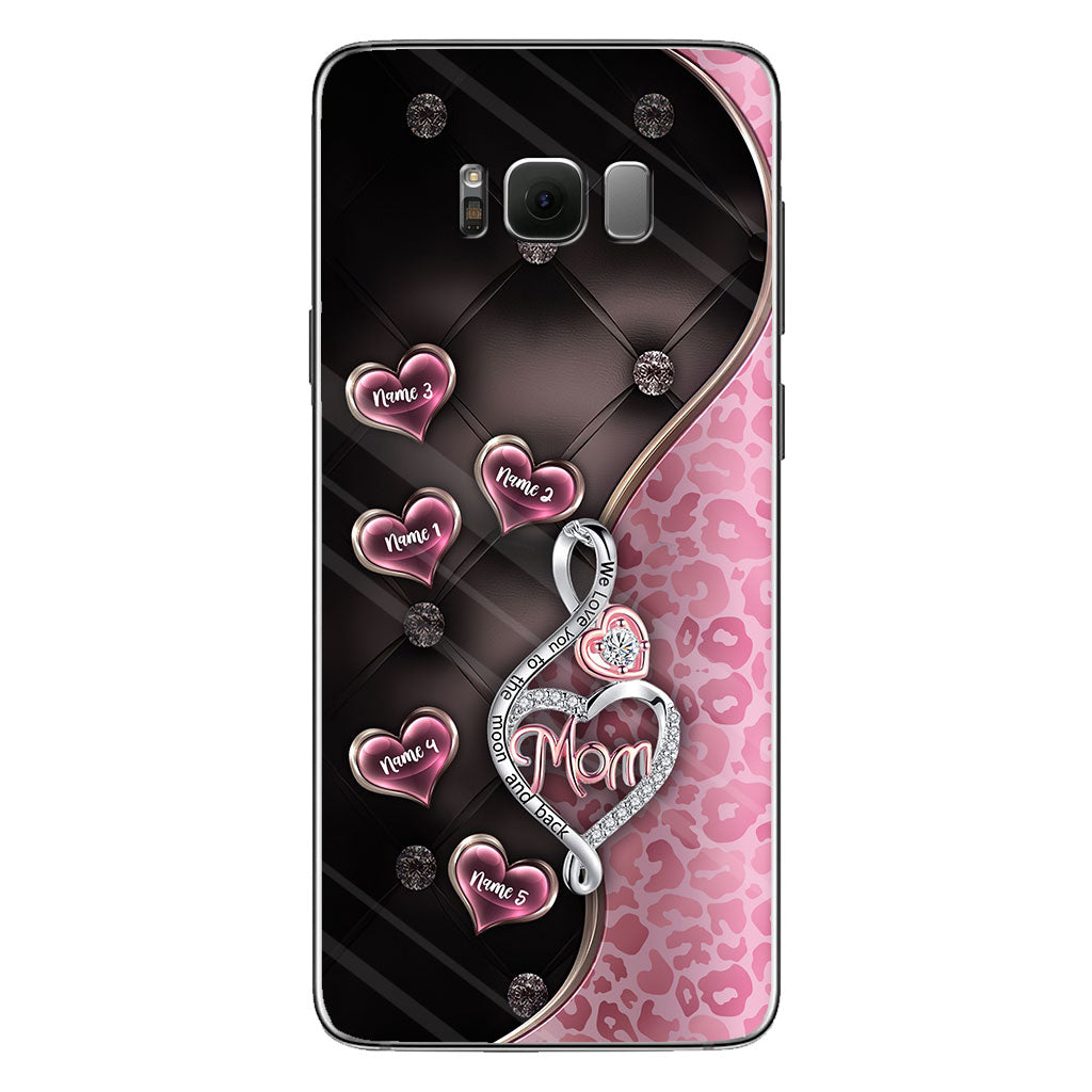 Coque de téléphone personnalisée « To the Moon And Back » en or rose pour la fête des mères