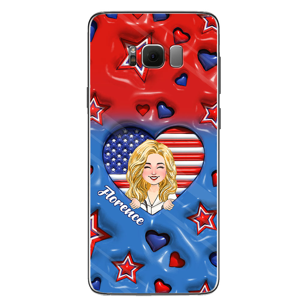 Cadeaux personnalisés pour infirmières - Coque de téléphone personnalisée « Infirmière américaine fière »