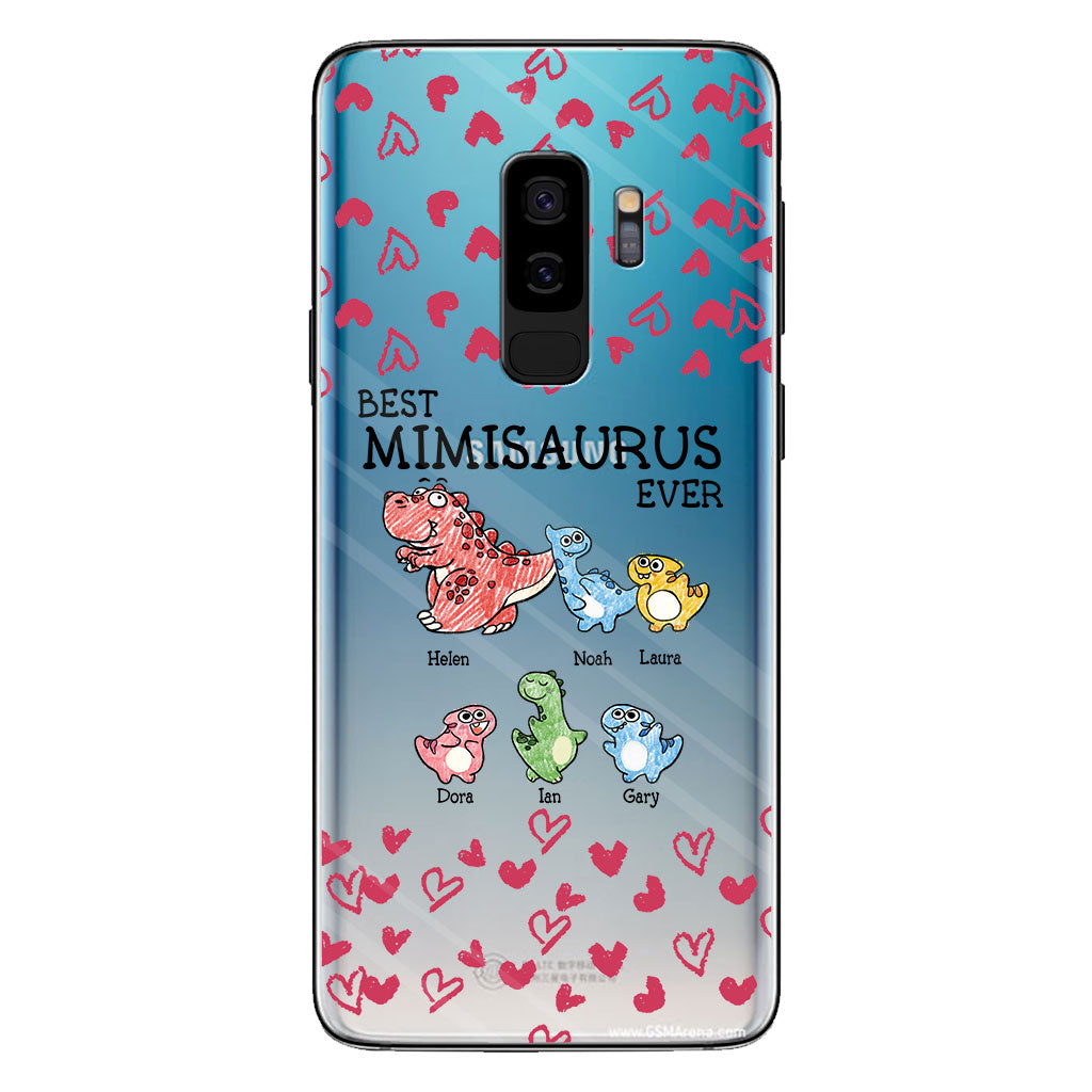 Best Mimisaurus Ever - Gift for grandma, grandpa, dad, mom, aunt, uncle - Personalized Clear Phone Case